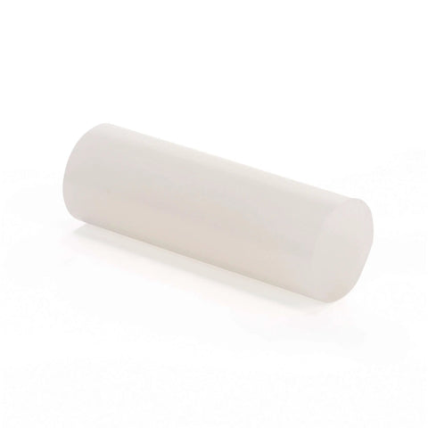 Clear Hot Melt Adhesive 3792 PG, 1 In X 3 In stick, side view for woodworking and upholstery.