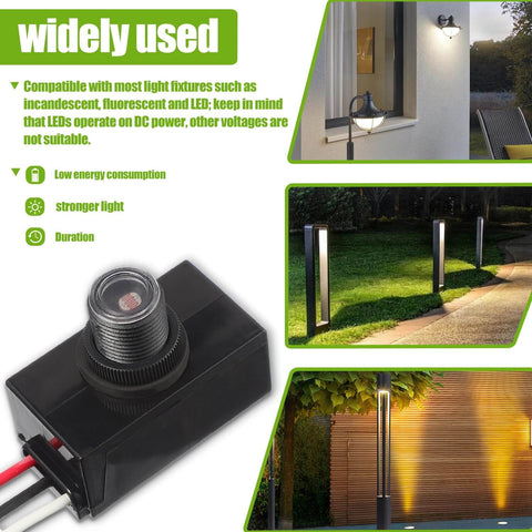 Dusk To Dawn Outdoor Lighting Sensor With Photoelectric Switch Photocell For Hardwired Post Lights 120 277V on display in various settings