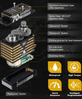 Front view of HobbyPark waterproof high-torque RC servo with aluminum anodized case and metal gears