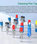 Pro Grade Fiber Optic Cleaner Pen Kit For 2.5mm Ferrules SC FC ST SC/APC FC/APC, 10 Pack With 800+ Cleans, Quick Push To Clean, Auto Advance Tape on adapter ferrules