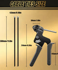 Heavy Duty Beefed Up Black Galvanized Steel Cable Ties Kit With Tie Gun Screwdriver And Protective Gloves 11.8 Inch 304 Stainless Metal Zip Ties For Outdoor Fence Projects All In One