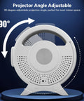 Side view of 3D Galaxy Projector With 60 Scenes And Adjustable Focus, Bluetooth Speaker, showing 90-degree angle adjustment