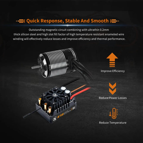Sensored Brushless Motor And ESC Combo For RC Cars With IP67 Waterproofing, 2-4S LiPo Ready, Beefy Power, and Smart Cooling