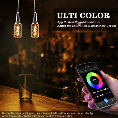 Beer Bottle Shaped RGB Dimmable LED Pendant Light With Smart App Timer And Schedule, Alexa Compatible, shown with app control