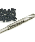 Pro Grade 3.5 x 9.5mm Ski Binding Drill Bit With 25 Binding Hole Plugs For Clean, Precise Ski Binding Mounting And Remounts