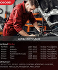 Mechanic working on Nissan vehicle, checking compatibility for Hydraulic Power Steering Rack And Pinion Assembly For Nissan Titan Armada