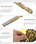 Top Notch 19-Piece Cobalt Steel Twisted Drill Bit Set For Metal Drilling High Speed Impact Ready Kit With Tough HSS Construction For Long Durable Performance On Any Job You Got, close-up of drill bits