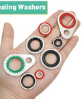 XBVV A/C compressor gasket seal kit, 95 pcs, 12 sizes; metal rings with red, black, green rubber seals
