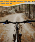 Bike with Heavy Duty Aluminum Alloy Bike Stem for 31.8mm Handlebars, 35mm Length, Fits 1 1/8 Inch Fork on forest trail