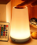 Dimmable Touch Night Light With 360 Degree Control, Portable Bedside Lamp, 5 Brightness Levels And 13 RGB Colors, hand touch