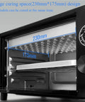 Interior view of Big League Resin Curing Box 2400W showing large 230mm x 175mm curing space for simultaneous model curing.