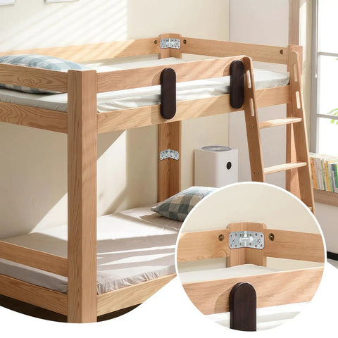 Pack Of Sixty Two By Two Inch Steel L Brackets For Wood mounted on a wooden loft bed for secure support and stability.