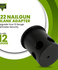 12 Gauge Perimeter Alarm Adapter For Nailgun Blank Fire 22 Caliber Blanks shown with text "Upgrade Your Security"