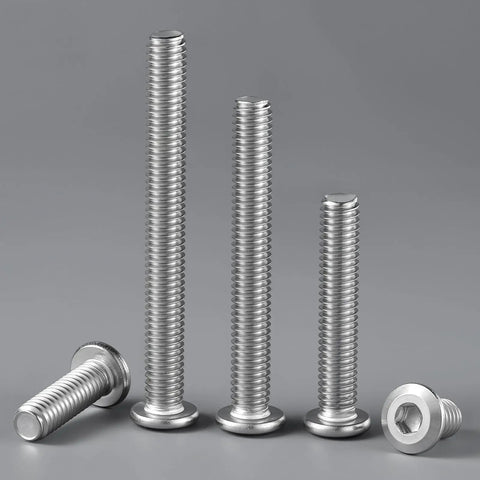 Kickass 1/4-20 X 2-1/2 Flat Head Hex Socket Cap Screws, 25 Pack 304 Stainless Steel bolts displayed in varying heights.