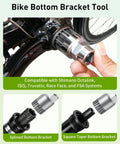 Bike Bottom Bracket Tool Remover With 20 Tooth Spline For Shimano Octalink ISIS Truvativ Race Face FSA And More shown in use