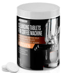 Pro Grade Espresso Machine Cleaning Tablets Kit, 100 Tablets For Jura, Miele, And All Brands, jar with tablets in front