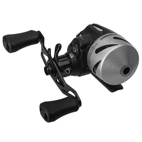Sniper Economy Micro Spincast Reel with clam pack, stainless steel cone, lightning 6.2:1 gear ratio, 25 IPT, freshwater fishing.
