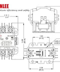 Diagram of Two Pole 40 Amp 277 Volt Contactor Workhorse For Lighting Load Heavy Duty Contactor For Commercial LED Drivers And Ballasts