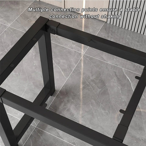Close-up of Heavy Duty Steel Table Legs And Removable Metal Frame showing multiple connection points for stability.