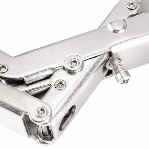Close-up view of Heavy Duty 170 Degree Cabinet Hinges For Frameless Doors Concealed Hydraulic Soft Close Buffer Dampers solid steel structure.