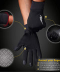 Winter Warm Touchscreen Gloves For Men And Women, fleece lined, showcasing windproof, splash-proof features, and silicone grip.