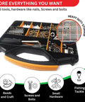 Portable 18 Compartment Parts Organizer Box With Removable Plastic Dividers For Screws Nuts Bolts Nails Orange Durable Storage Case