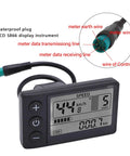S866 Electric Bike Display LCD Meter For Zero Point Nine Inch Handlebar Mount 24V 36V 48V Bike Computer Screen with 5 Pin Plug