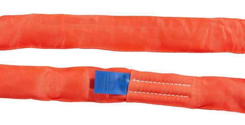 Endless Round Sling 12 Foot Red With Hook Combo 13,200 Lbs WLL for Crane Rigging showing durable red nylon material