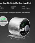 Double Bubble Foil Insulation Roll 6 Inch By 25 Feet Reflective HVAC Duct Wrap Weatherproof Thermal Insulation product