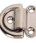 Close-up of Stainless Steel Folding Pad Eyes D Rings Replacement Set For Marine Yacht Deck Hardware, Rustproof and Corrosion Resistant, Four Piece Pack