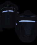 Women's Armored Textile Motorcycle Jacket With Removable Liner Ride Ready For All Seasons with reflective piping front and back view