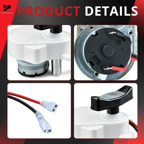 Replacement Silent RV Roof Vent Motor for K6010 Series showing components and wiring connectors, 17 RPM Ultra Quiet.