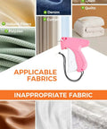 Slick Portable Handheld Stitch Gun For No Sweat Clothes Tagging And Quick Fix Sewing Gear with various fabrics overview