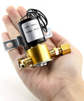 Humidifier Solenoid Valve Replacement Kit UHS24 24V, DIY Friendly, plug and play, held in hand for scale.
