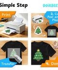 Vibrant Dark T Shirt Iron On Transfer Paper Set 20 Sheets 8.5 By 11 Inches for Inkjet Printers step-by-step application process