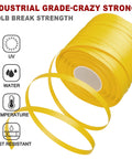 Built Tough For Heavy Lifting No Hassle Polypropylene PP Strapping Half Inch By 1000 Feet Pallet Securing Kit With Self Dispenser Box For Hand Tools 300 Pound Break Strength Secure Loads Fast yellow polypropylene strapping roll.