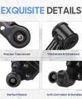 Front lower suspension control arms with ball joints and outer tie rods in black metal for multiple GM models