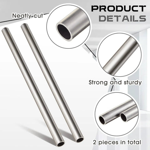 Two Pack Five Eighths Inch Outer Diameter Cold Rolled Steel Tube Seamless Round Tubing for Industrial and Automotive Projects