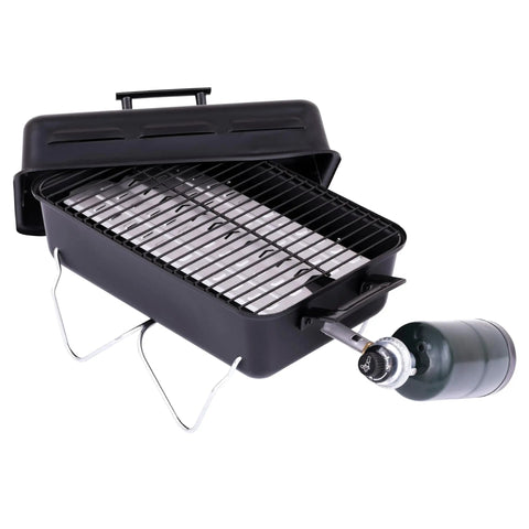 Portable Propane Gas Grill With Convective Heat, One Burner, 190 Square Inches Of Cooking Space, Durable Porcelain Coated Grates