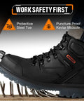 Steel Toe Work Boots For Men Waterproof Built Tough Heavy Duty Safety Boots With Puncture Protection Oil And Slip Resistant