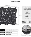 Dimensions of Black Oval Pebble Tile Kit For Shower Floor And Backsplash, 5 Sheets, Pebble Mosaic For Kitchen Bathroom