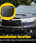 Toyota Highlander Tow Hook Cover 2 Piece Left And Right Front Bumper Eye Covers Black Replacement For 2014 2015 2016 Built To Last With Easy Clip On Install Durable Plastic No Tools Needed OEM Style Look