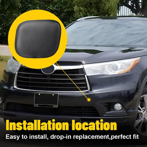 Toyota Highlander Tow Hook Cover 2 Piece Left And Right Front Bumper Eye Covers Black Replacement For 2014 2015 2016 Built To Last With Easy Clip On Install Durable Plastic No Tools Needed OEM Style Look