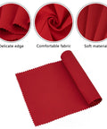 Red 88 Key Piano Keyboard Dust Cover Two Pack For Upright Grand Pianos, Digital Pianos And Electronic Keyboards, showing rolled and textured fabric.