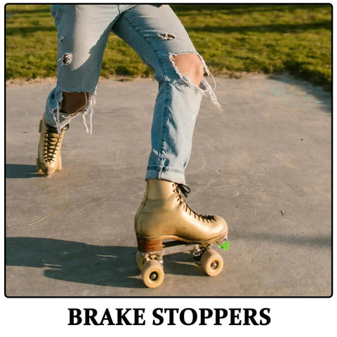 Roller Skate Brake Stoppers Toe Plugs With Screws, Green, on quad skates, easy install for safer, smoother skating.