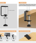 Heavy Duty Under Desk Cable Management Tray With No Drill C Clamp And Screw Mount 17 Inch Metal Cord Organizer diagram