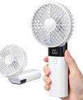 Handheld USB Rechargeable Fan With 3000mAh Battery Portable Mini Personal Fan 180 Degree Foldable Up To 10 Hours Runtime