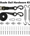 Beige 24x24 Sun Shade Sail With Beefy Heavy Duty Stainless Wire Rope Kit Includes 8 Inch Hardware For Outdoor Mounting
