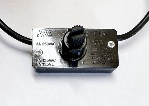 Rotary Style Low High Off Selector Switch With Lead Wire ZE-256 For Incandescent Lights Nickel Knob Finish front view