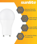Upgrade Your Fixtures With A Dimmable A19 LED Bulb 14W 100W Equivalent 1500 Lumens GU24 Twist And Lock Base UL Listed Enclosed Fixture Rated 5000K Daylight 6 Pack Cool To The Touch No Fuss Dimming featuring Mercury Free, Wide Beam, Long Life Span, and UL Listing